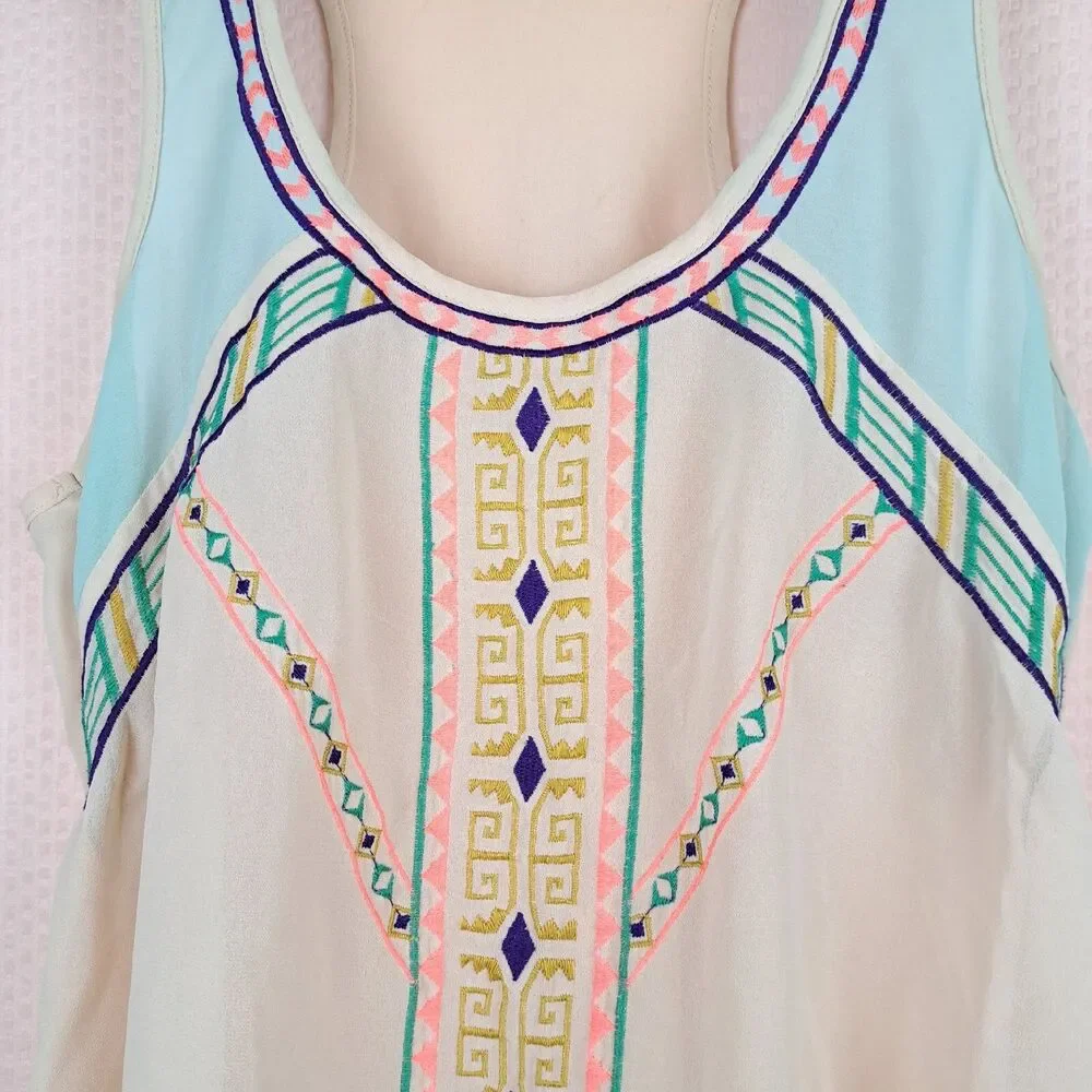 Flying Tomato Women Tank Top Sleeveless Blouse Embroidered Size S